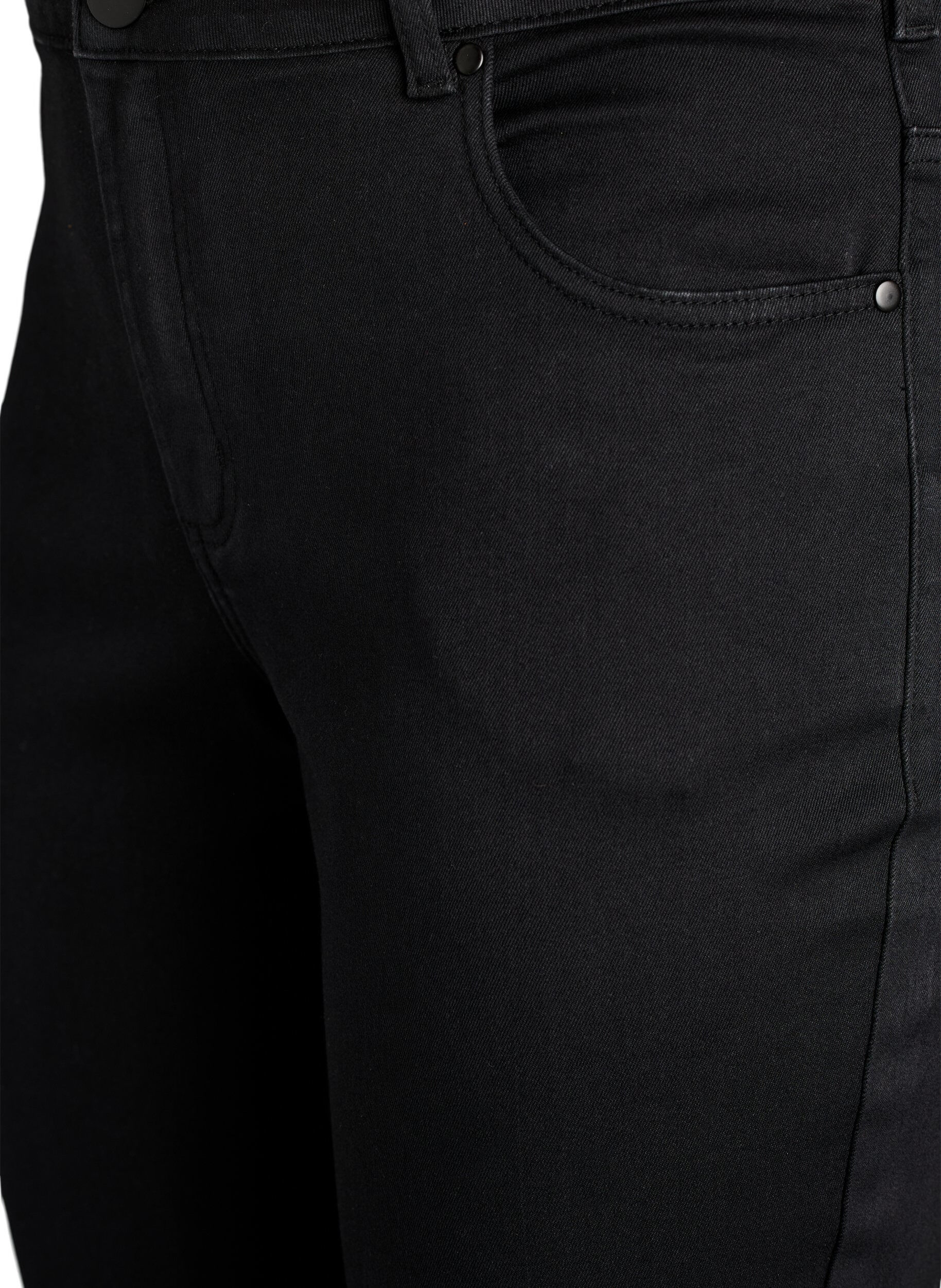 ZizziEmily jeans med smal passform och normal midja, Svart, Packshot image number 2