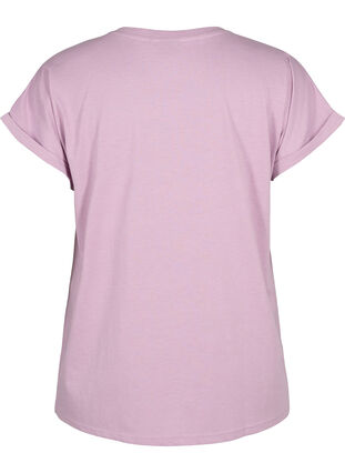 Kortärmad t-shirt i bomullsmix, Lavender Mist, Packshot image number 1