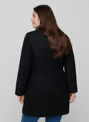Jacka med ull och blixtlås, Black, Model image number 1
