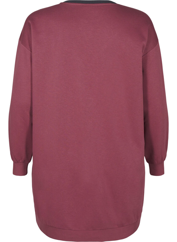 Lång sweatshirt med färgblock, Rose B. Color Block, Packshot image number 1