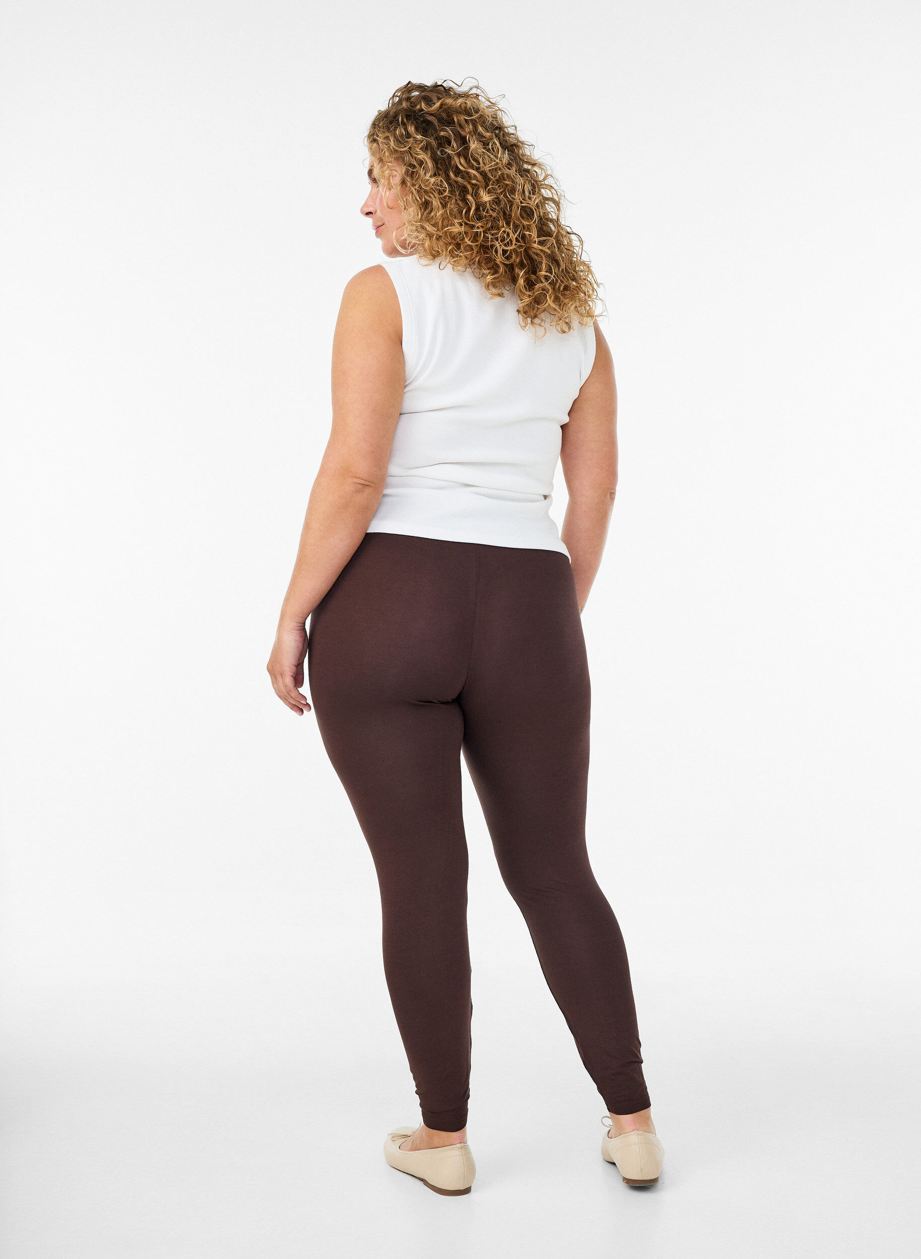 ZizziBasleggings i viskos, Brun, Model image number 2