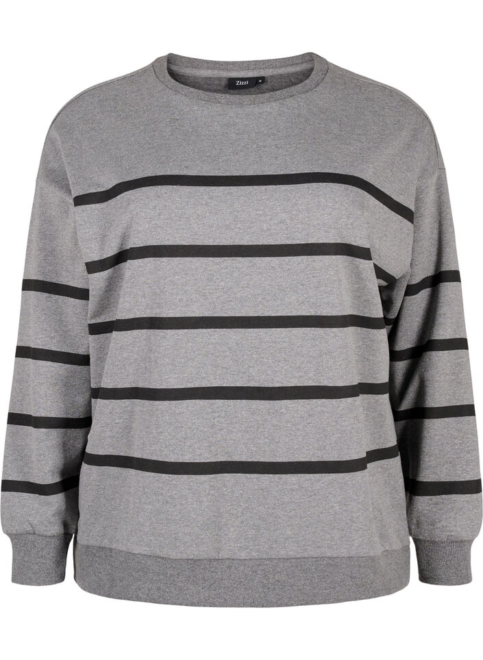 Sweatshirt med ränder, MGM w. Black Stripe, Packshot image number 0