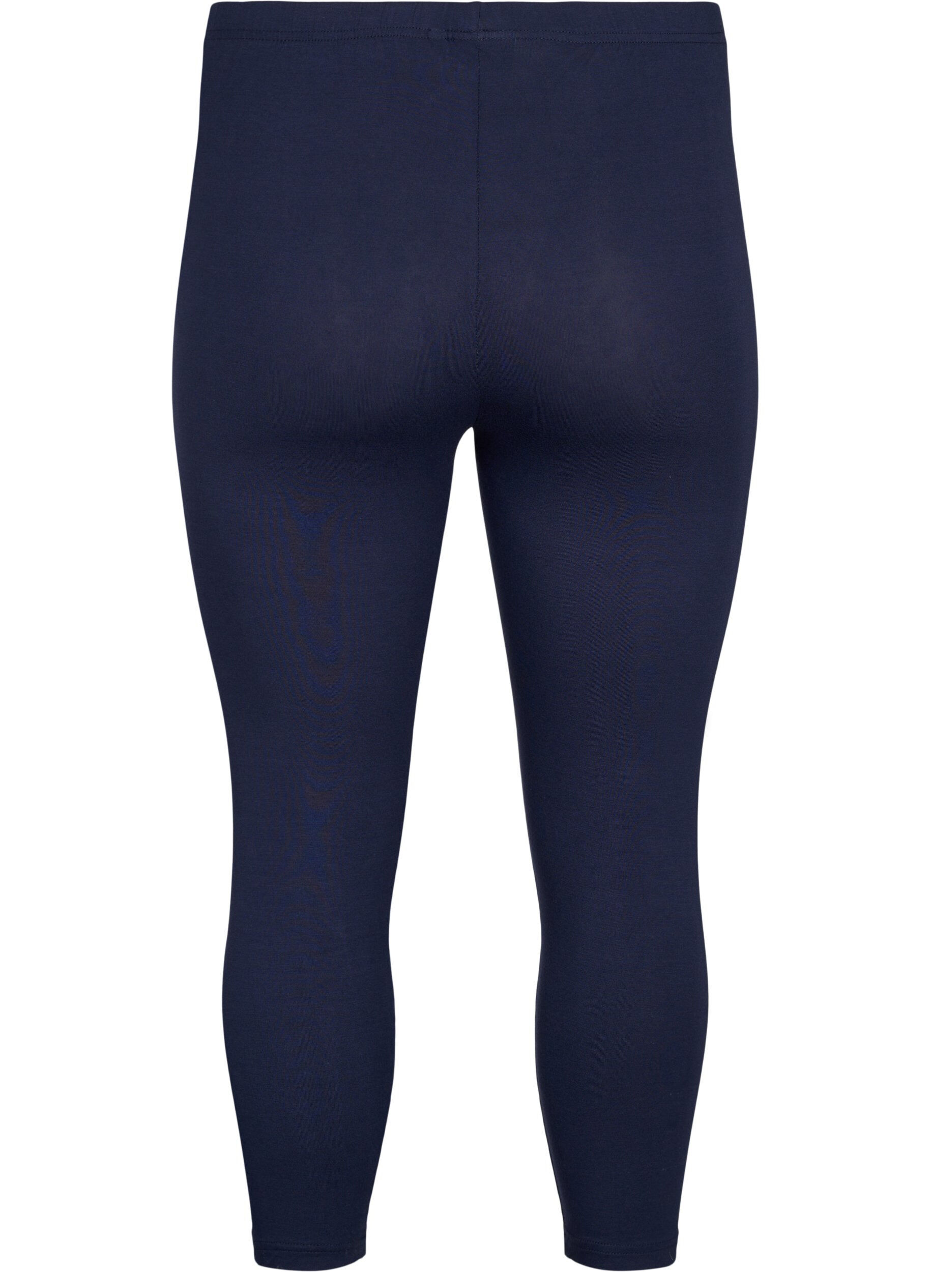 Zizzi 3/4 bas-leggings, Bl&aring;, Packshot image number 1