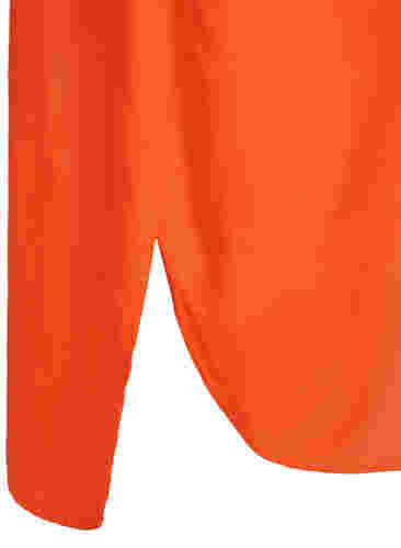 Kortärmad skjortklänning i viskos, Mandarin Red, Packshot image number 3