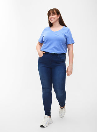 Enfärgad t-shirt i bomull, Blue Bonnet, Model image number 2
