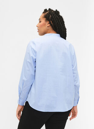 FLASH - kritstrecksrandig skjorta, Light Blue Stripe, Model image number 1