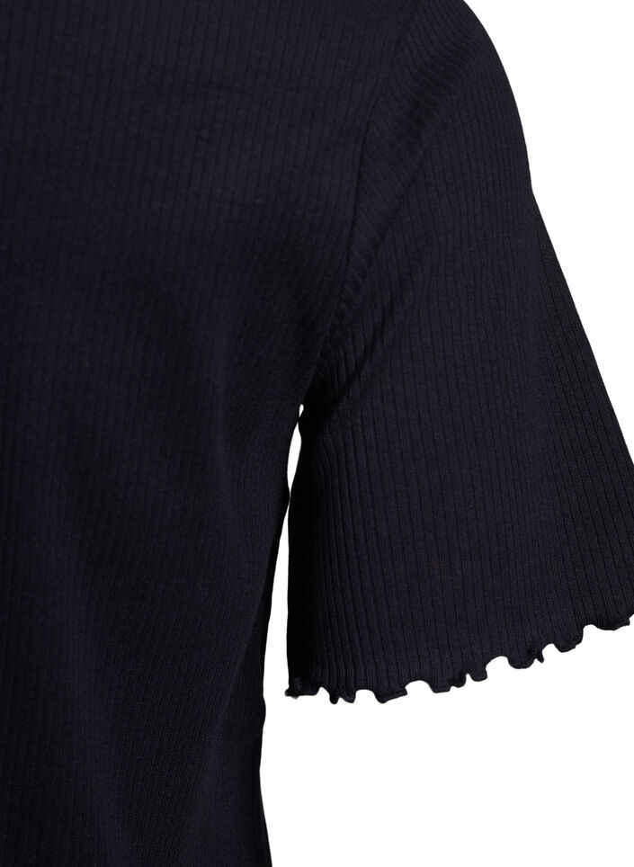 Maxiklänning i jersey med korta ärmar, Svart, Packshot image number 4