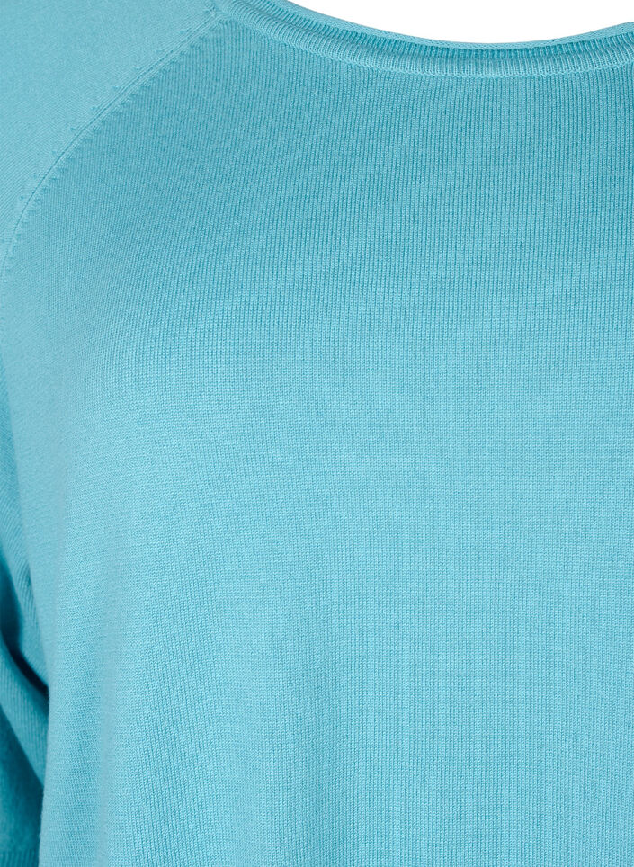 Stickad blus i viskos med 3/4-ärmar, Reef Waters, Packshot image number 2