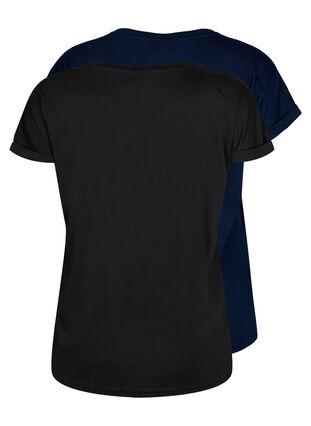 2-pack kortärmade t-shirtar, Black / Navy Blazer, Packshot image number 1