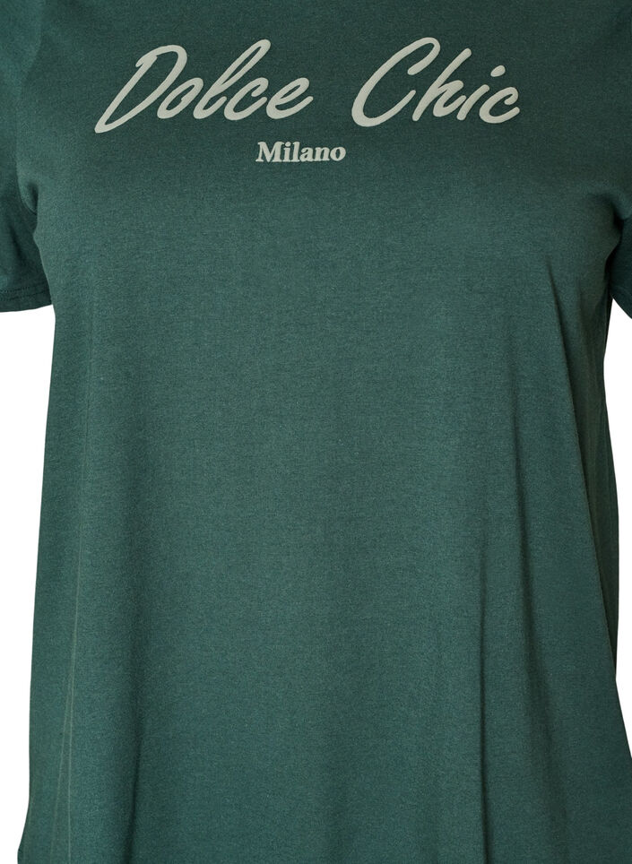T-shirt i ekologisk bomull med tryck, Gr&ouml;n, Packshot image number 2