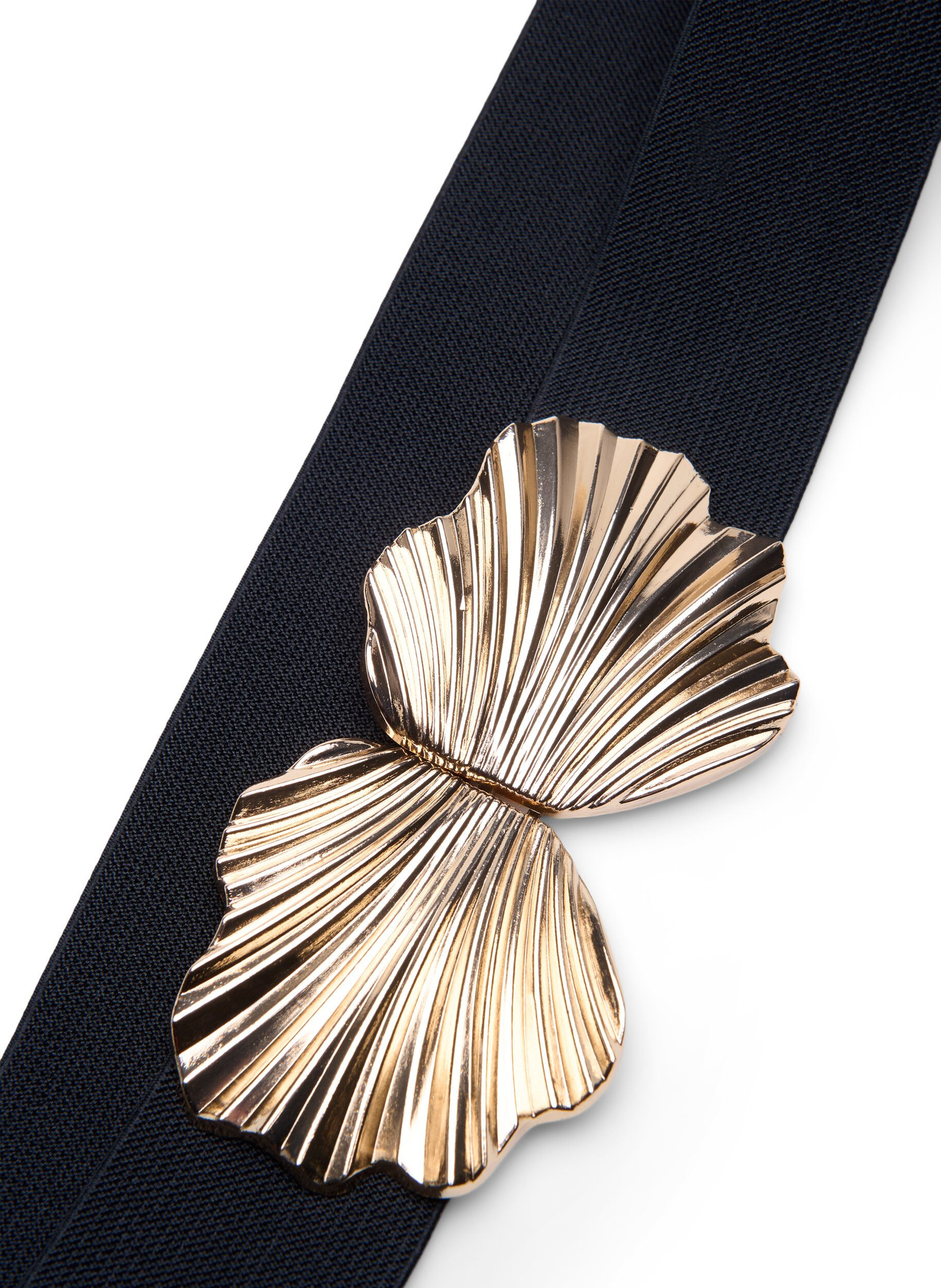 Zizzi Elastiskt midjeb&auml;lte med guldf&auml;rgat sp&auml;nne, Black, Packshot image number 2