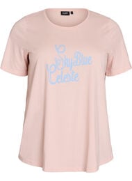 T-shirt med tryck, Rosa