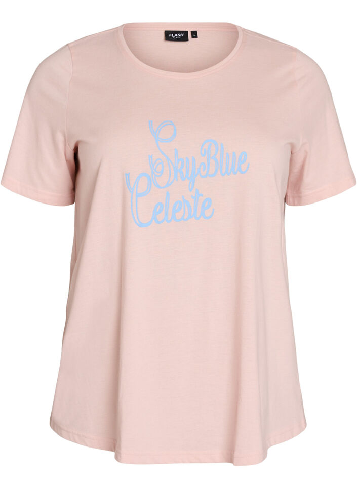 T-shirt med tryck, Rosa, Packshot image number 0