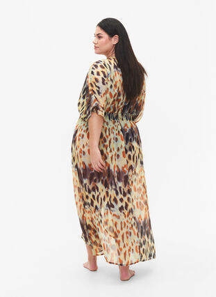Strandkimono med tryck, Abstract Leopard, Model image number 1
