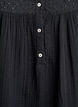 Blus i bomullsmuslin med broderie anglaise, Svart, Packshot image number 2