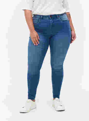 Super slim Amy jeans med hög midja, Light blue, Model image number 2
