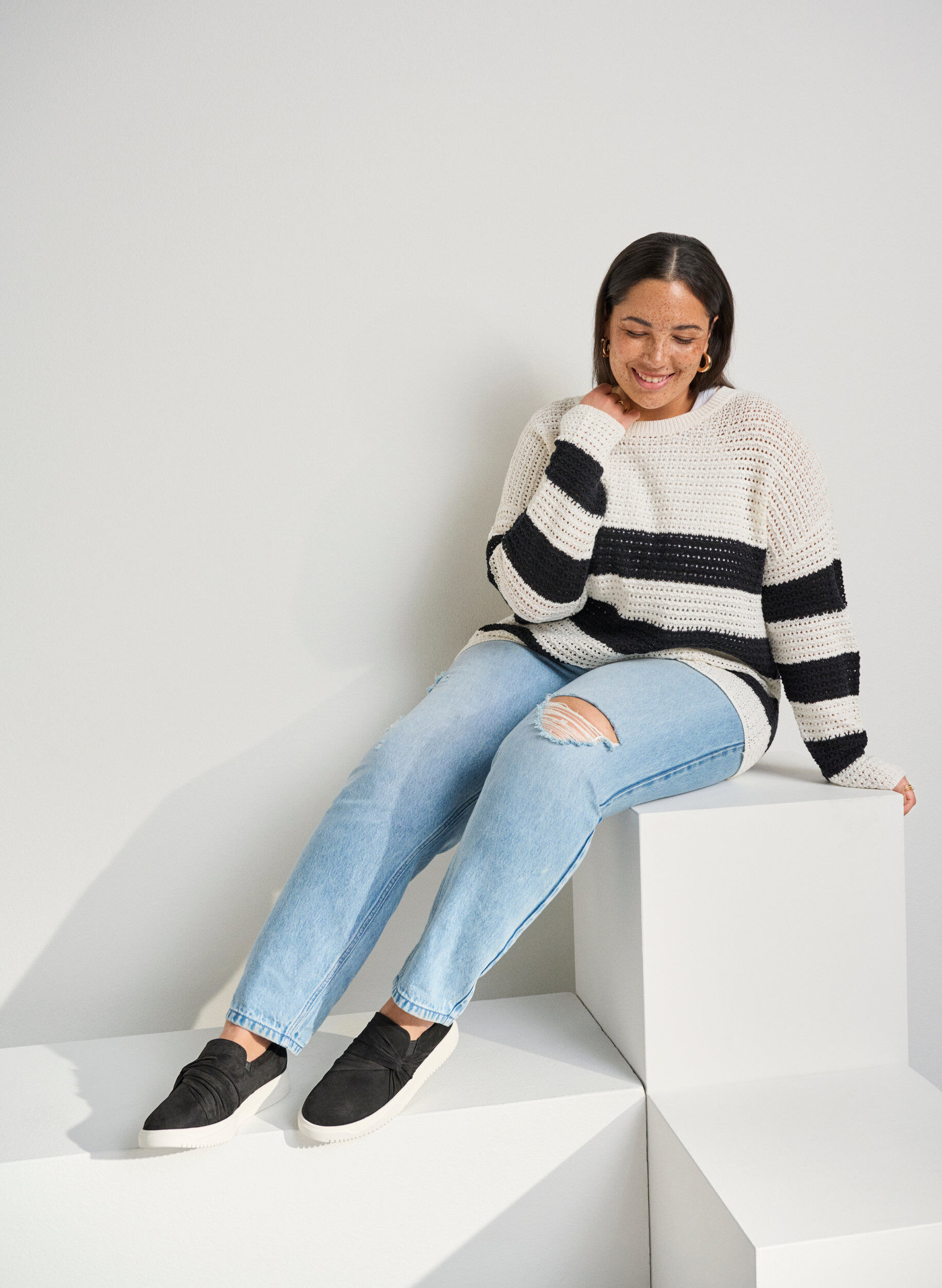 Zizzi Wide fit - Slip-on med knutdetalj, Svart, Image image number 0