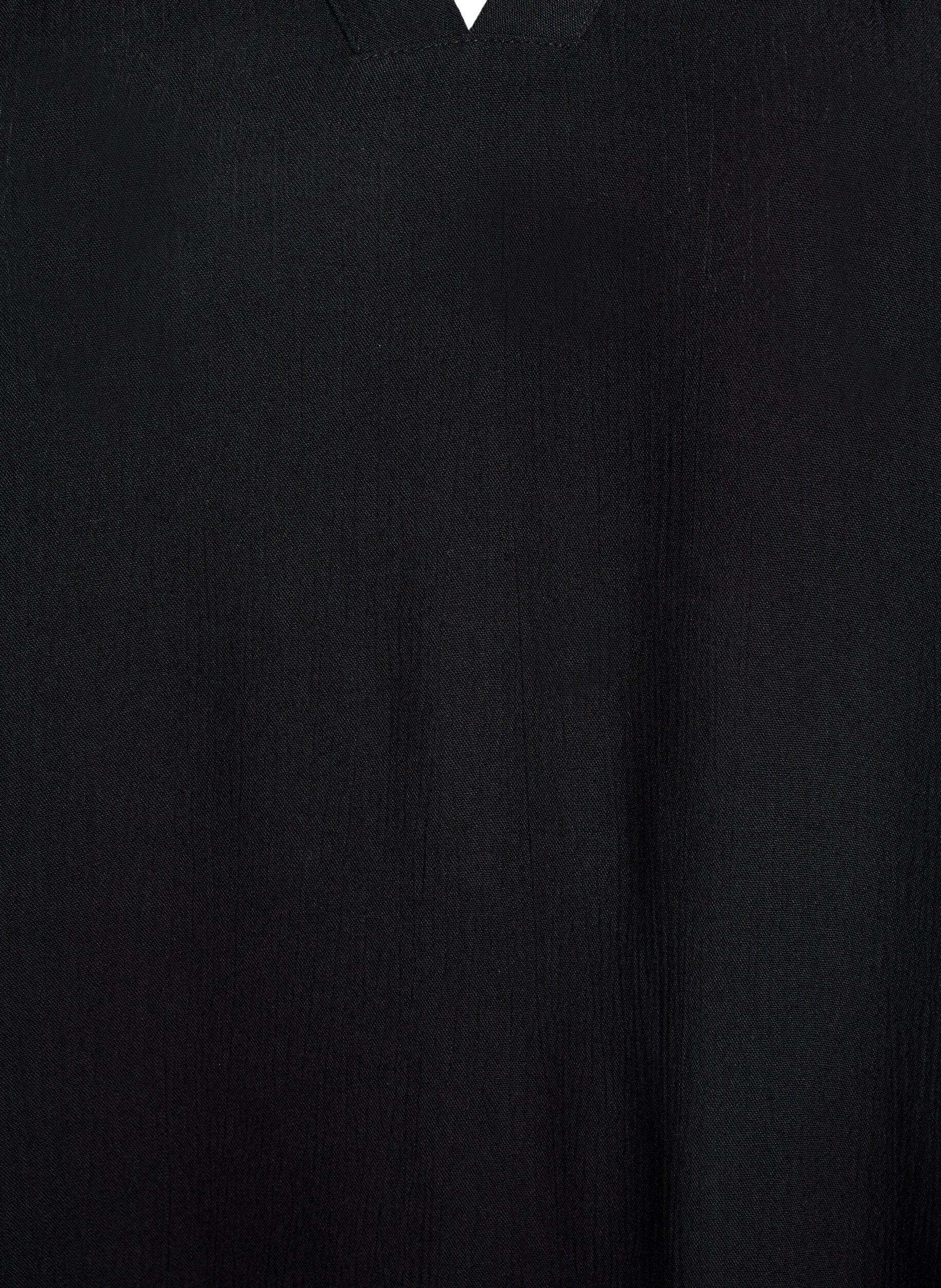 Zizzi Tunika med 3/4-&auml;rm och a-linjeformad sk&auml;rning, Svart, Packshot image number 2