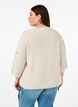 Stickad blus med hj&auml;rtan och 3/4-&auml;rmar, Beige, Model image number 2