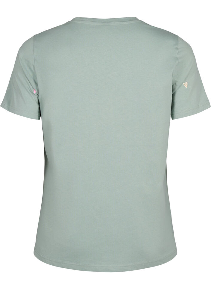 T-shirt med hjärtan i ekologisk bomull., Chinois G. Love Emb., Packshot image number 1