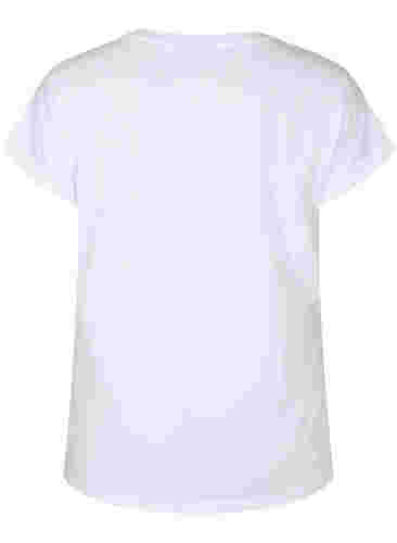Kortärmad t-shirt i bomullsmix, Bright White, Packshot image number 1