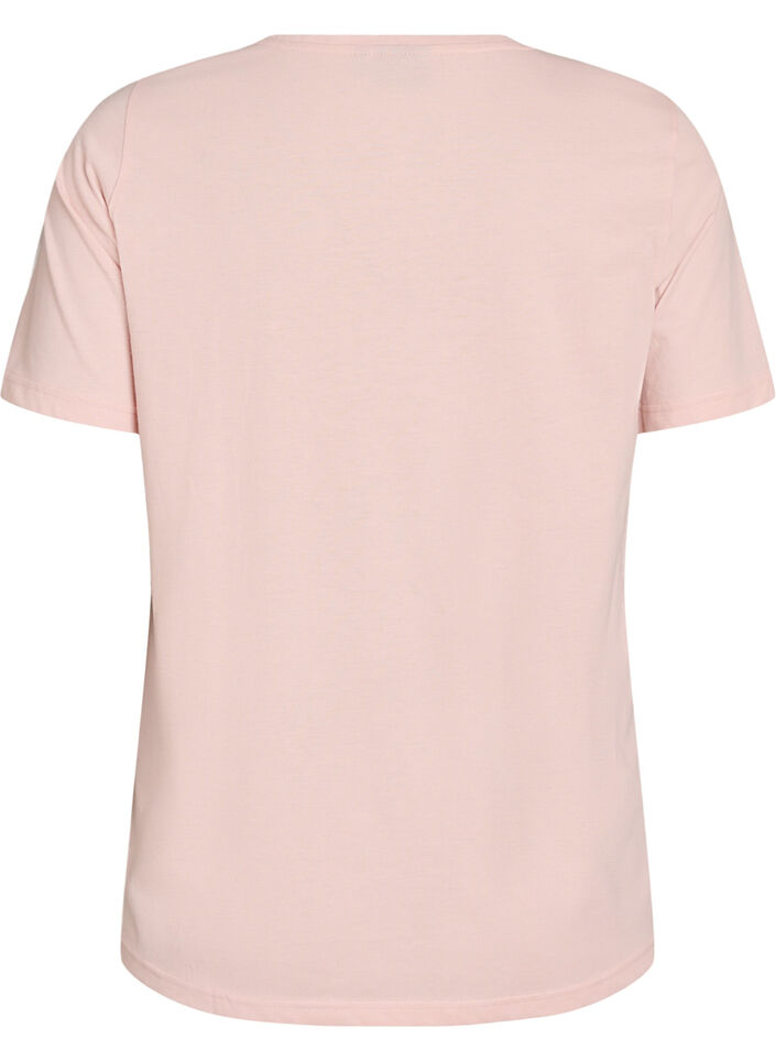 T-shirt med tryck, Rosa, Packshot image number 1