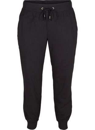 Sweatpants med fickor, Black, Packshot image number 0