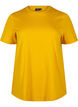 Enkel t-shirt i bomull med rund halsringning, Gul, Packshot image number 0