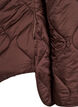 Quiltad jacka med tryckknappar och rund hals, Brun, Packshot image number 3