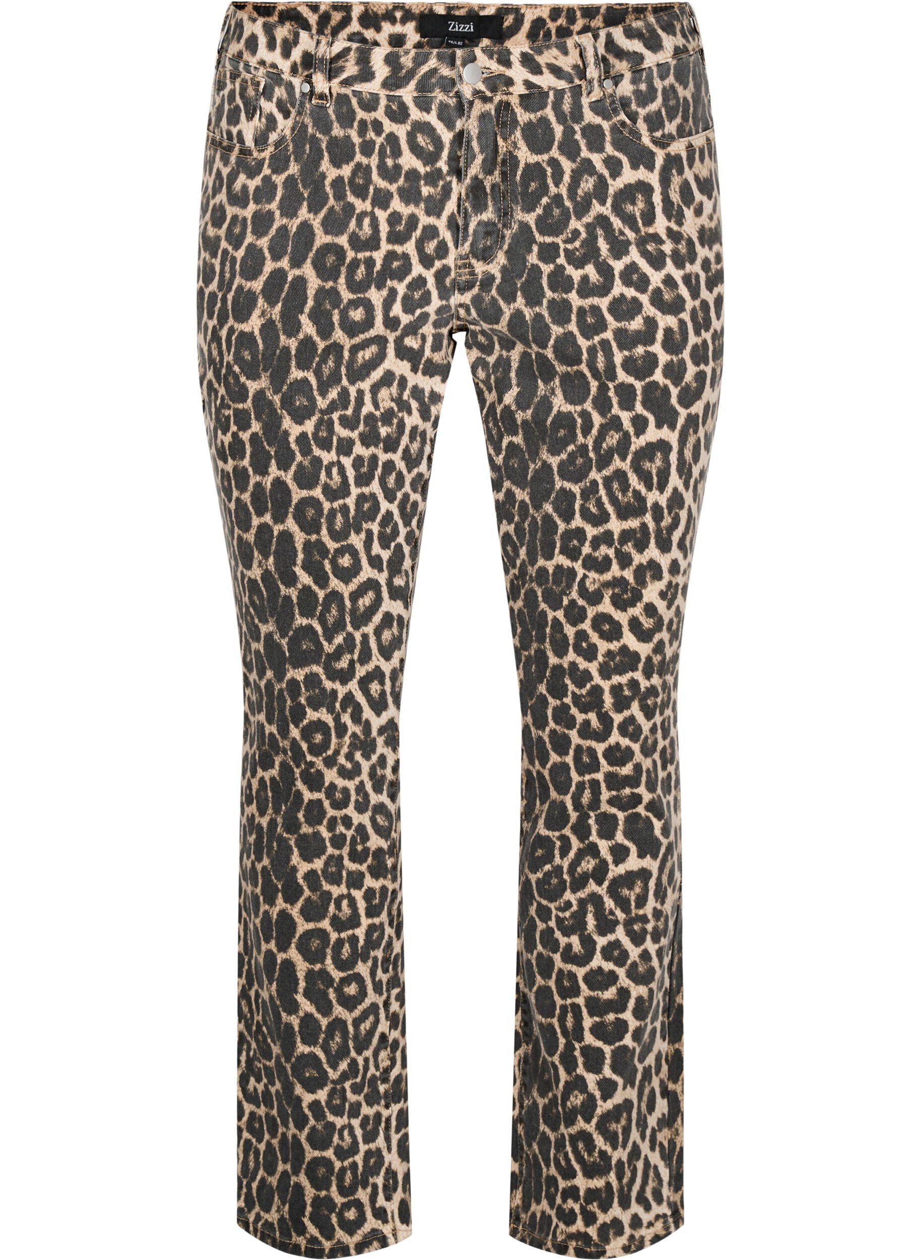 Emily-jeans med leopardm&ouml;nster
