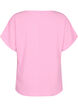 Blus med korta &auml;rmar och rund halsringning, Rosa, Packshot image number 1