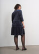 Kort kl&auml;nning i velour med volangkrage och l&aring;nga &auml;rmar, Bl&aring;, Model image number 2