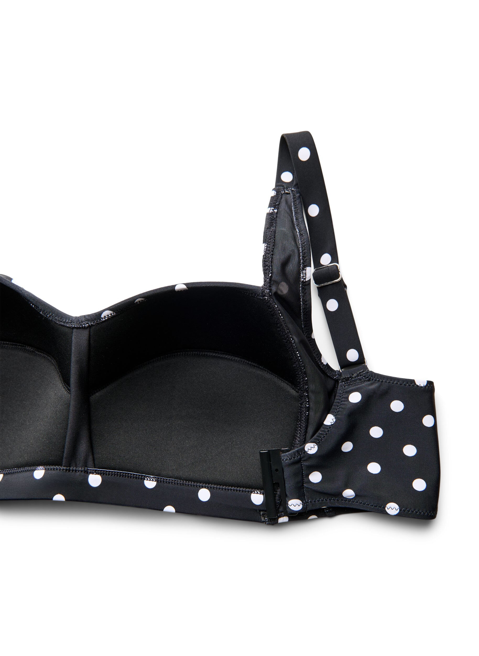 ZizziVadderad bikinitopp med tryck, Svart, Packshot image number 3