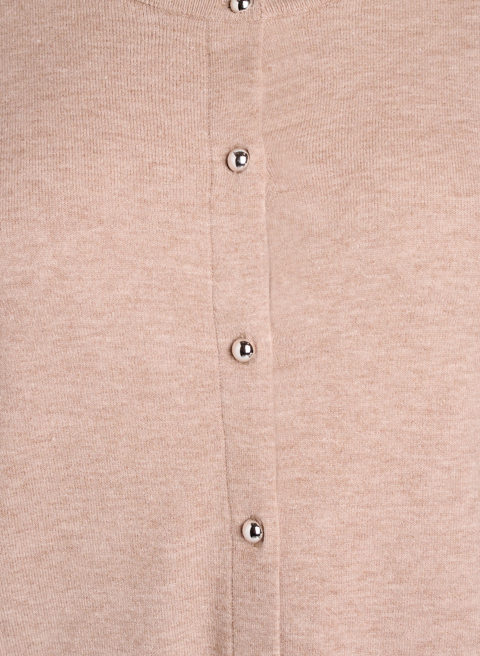 ZizziCardigan med runda knappar, Beige, Packshot image number 2