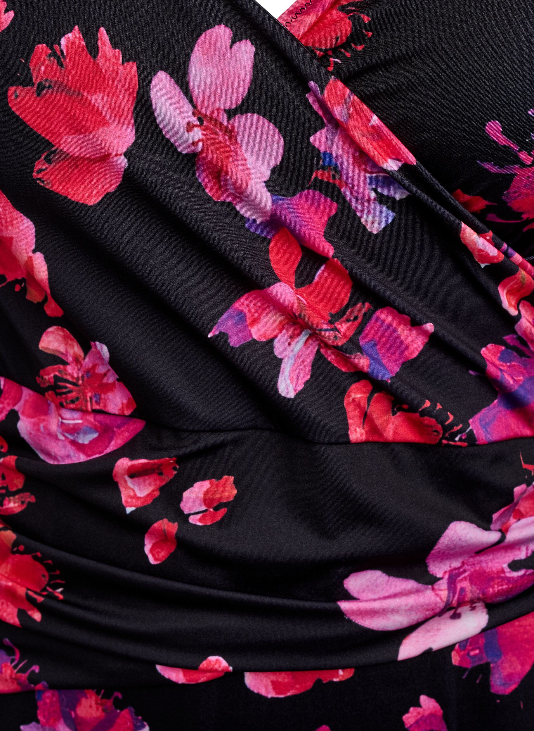 Zizzi Baddr&auml;kt med drapering och omlott-effekt, Svart, Packshot image number 2