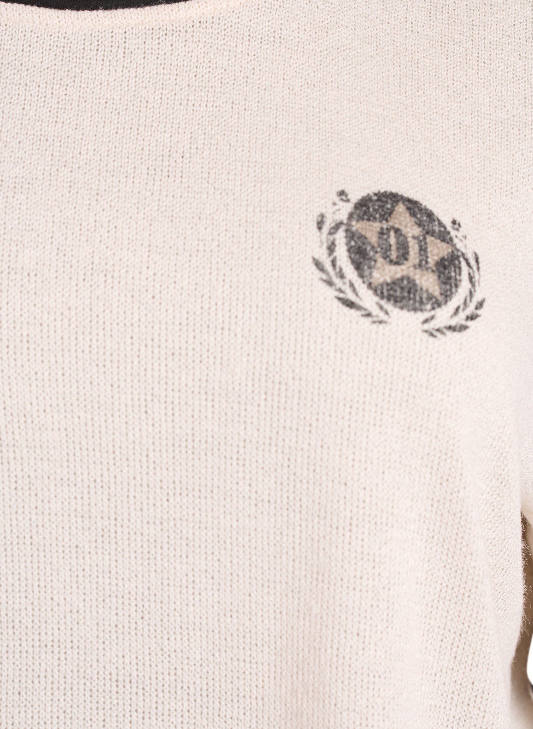 Zizzi Kort&auml;rmad blus med kontrastr&auml;nder, Beige, Packshot image number 2