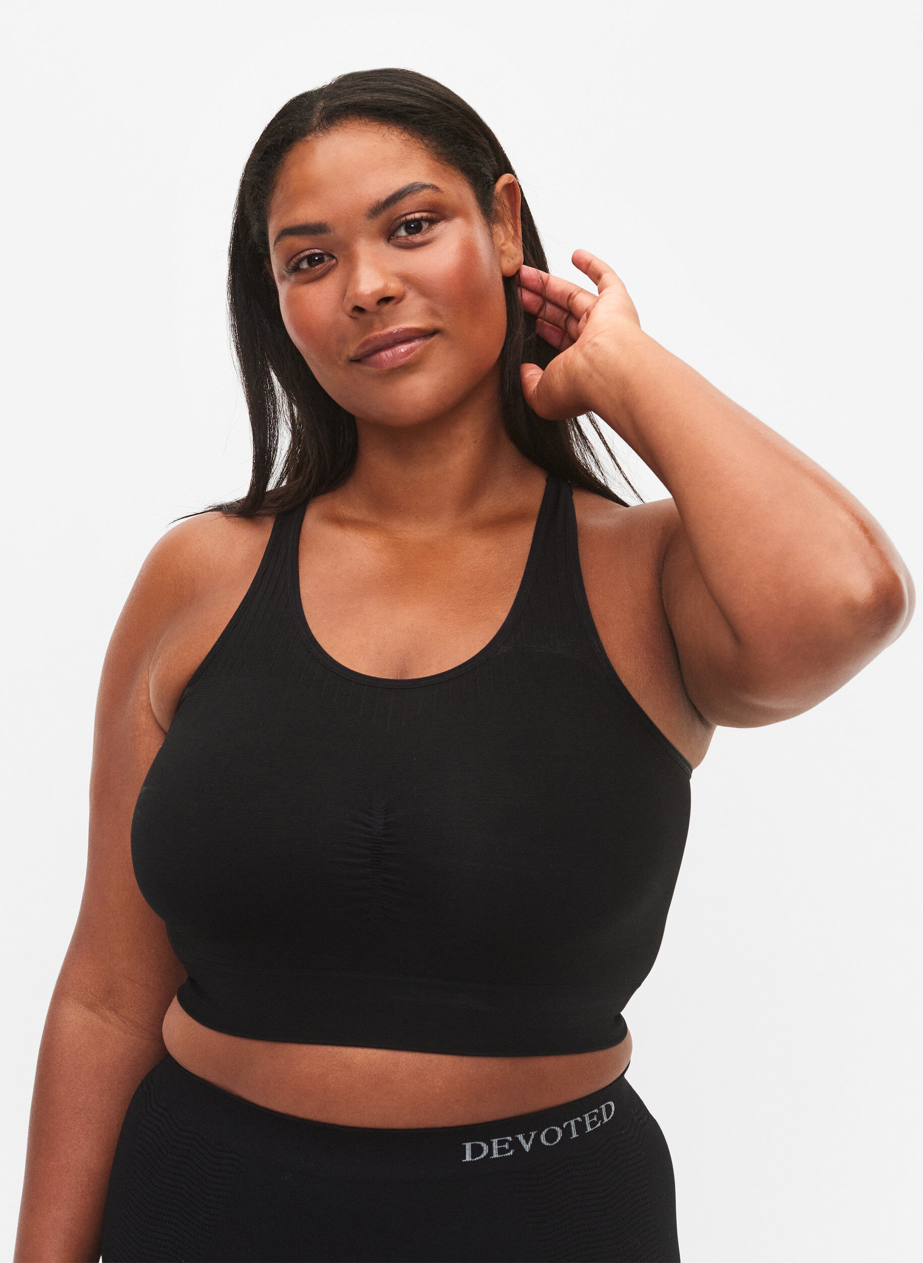 Zizzi Seamless bh, Black, Model image number 0