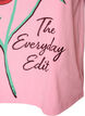 T-shirt i bomull med tryck framtill, Rosa, Packshot image number 3