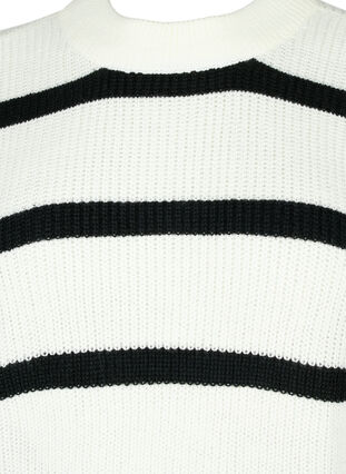 FLASH - Randig Stickad Tröja, White/Black Stripe, Packshot image number 2