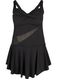 Badklänning med kjol och mesh, Black