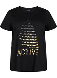 Sport t-shirt med tryck, Black gold foil logo