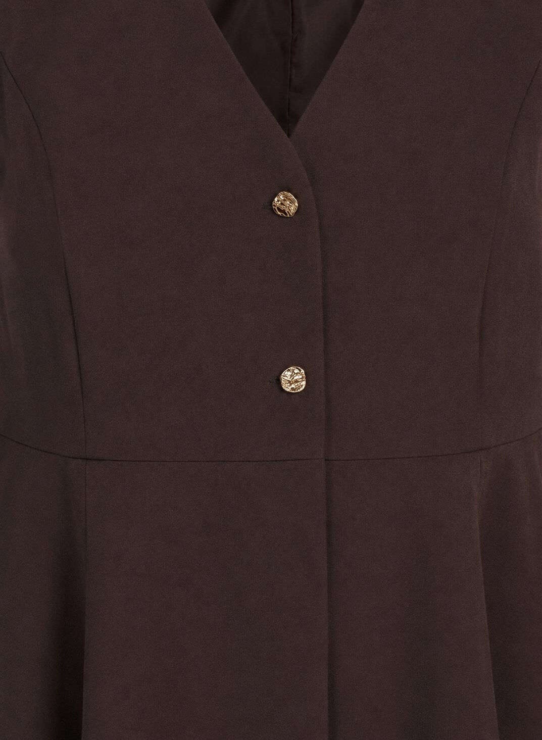 ZizziKritstrecksrandig v&auml;st med peplum, Brun, Packshot image number 2
