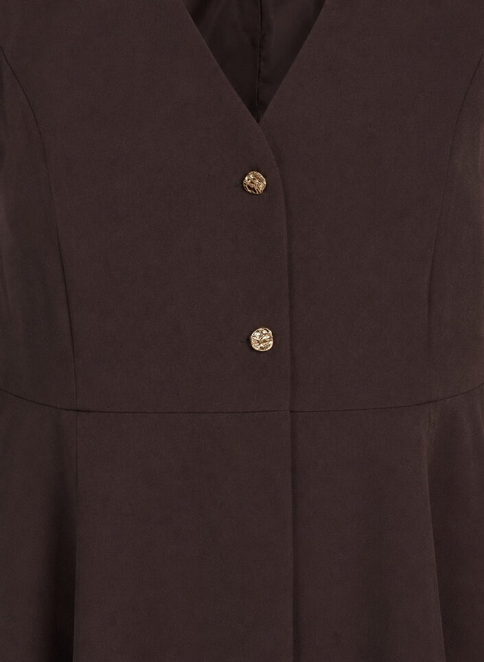Kritstrecksrandig v&auml;st med peplum, Brun, Packshot image number 2
