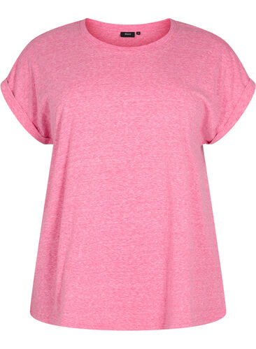 Melerad t-shirt med korta ärmar, Beetroot Purple Mél, Packshot image number 0