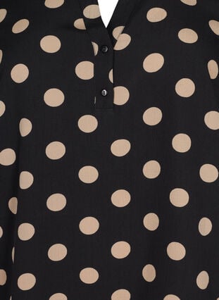 FLASH - Långärmad blus med tryck, Black Brown Dot, Packshot image number 2