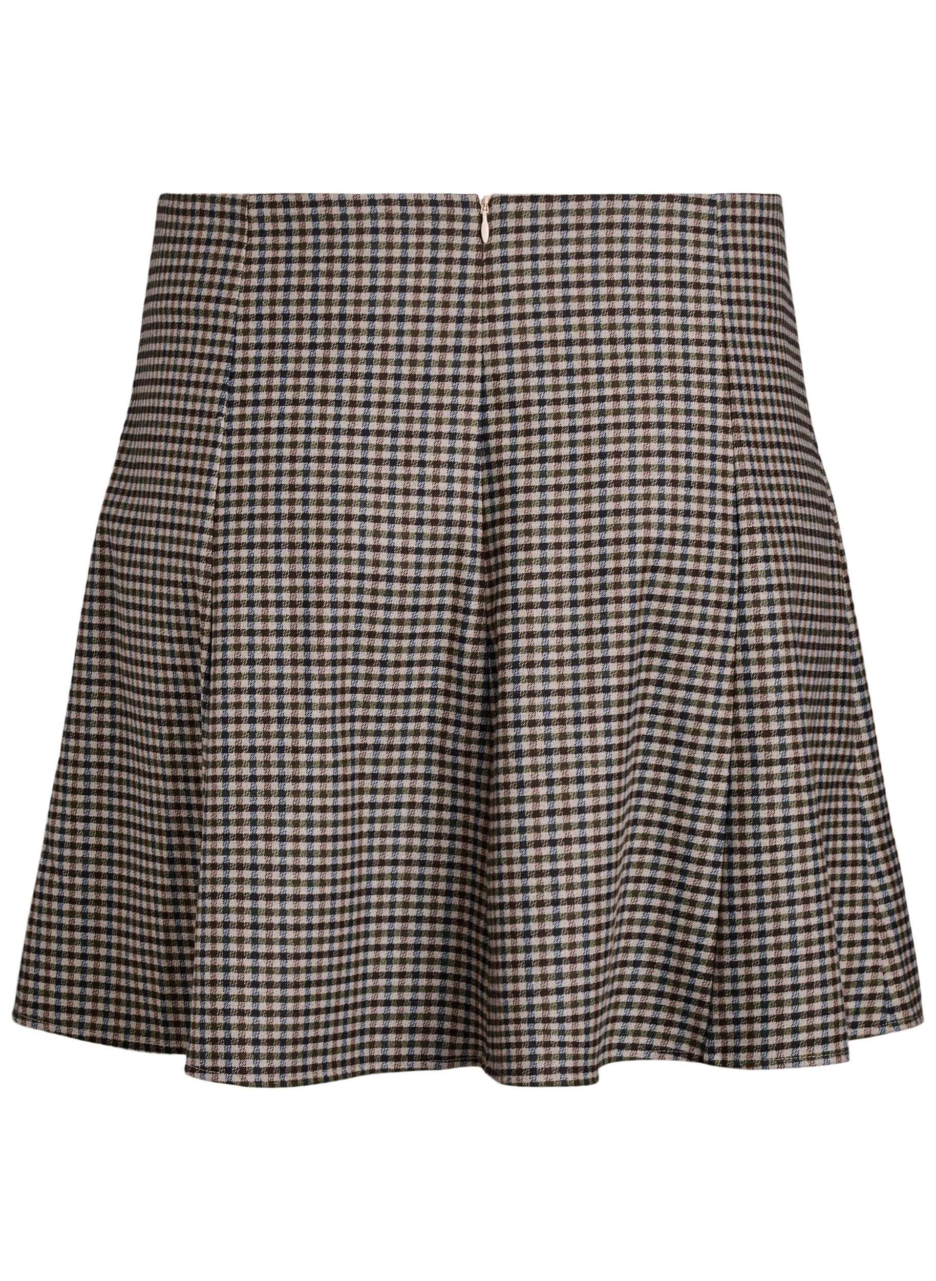 Zizzi Kort a-linjeformad kjol, Brun, Packshot image number 1