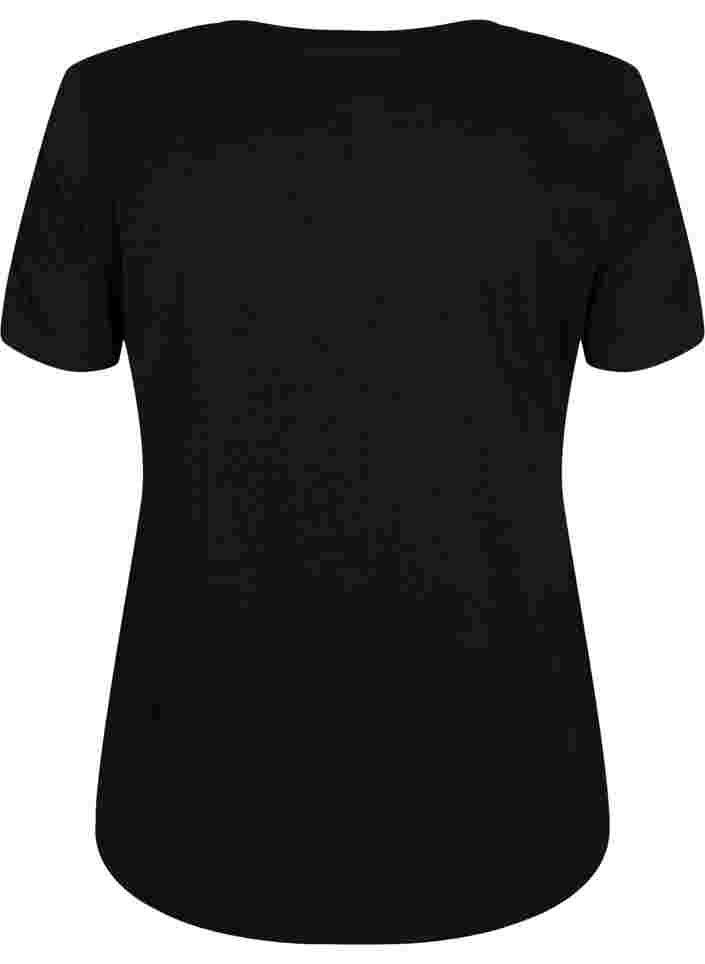 T-shirt i bomull med tryck, Black W. Love , Packshot image number 1