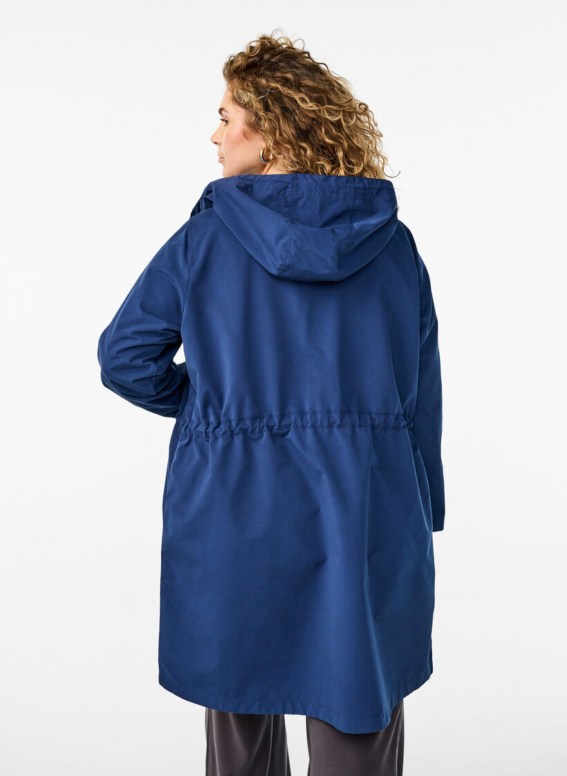 L&auml;ttviktig parkas med huva, Bl&aring;, Model image number 2