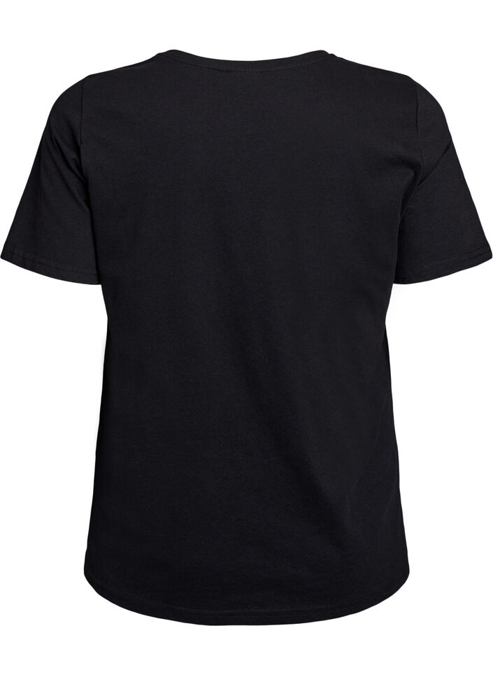 T-shirt med tryck, Svart, Packshot image number 1