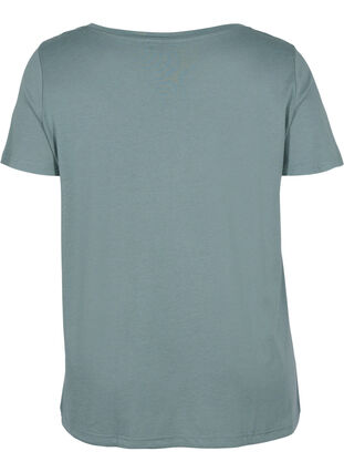 Kortärmad t-shirt med dragsko i nederkant, Balsam Green, Packshot image number 1